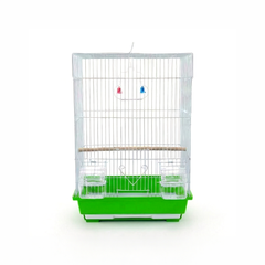 Colivie pentru păsări BA004 34x28x49 cm – Metal, Tavă detașabilă, Albastru/Verde