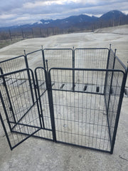 Tarc pentru caini, 8 elemente, 68 x 100 cm, metal, Negru, extra large 40