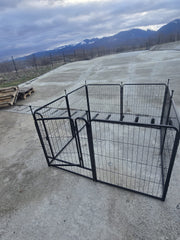 Tarc pentru caini, 8 elemente, 68 x 80 cm, metal, Negru, large 32
