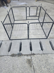 Tarc pentru caini, 8 elemente, 60 x 60 cm, metal, Negru, small 24