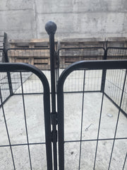 Tarc pentru caini, 8 elemente, 60 x 60 cm, metal, Negru, small 24