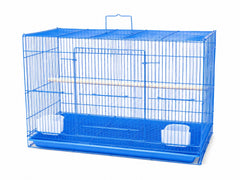 Colivie pentru Păsări BQ01 60x42x40 cm | Metal, Tavă Detașabilă | Negru, Alb, Albastru