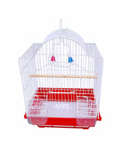 Colivie pentru Păsări Mici Bird Cage06, 29x22x39 cm, cu 2 Hrănitoare, Stinghie și Tavă Detașabilă