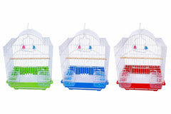 Colivie pentru Păsări Mici Bird Cage06, 29x22x39 cm, cu 2 Hrănitoare, Stinghie și Tavă Detașabilă