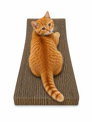 Suport pentru Ascuțit Gheare Pisici Ondulat din Carton Premium, 43 x 20 x 3 cm