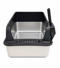 Litieră pentru Pisici Seppo cu Tava detasabila, Sită Integrată și Suport pentru Lopățică – 58 x 35 x 26 cm