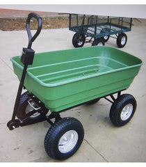 Carucior de gradina si curte, cuva basculanta, 125 l, verde, GC-018B