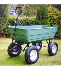 Carucior de gradina si curte, cuva basculanta, 125 l, verde, GC-018B