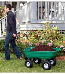 Carucior de gradina si curte, cuva basculanta, 75 l, verde, GC-018