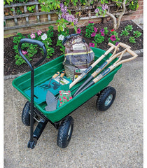 Carucior de gradina si curte, cuva basculanta, 75 l, verde, GC-018