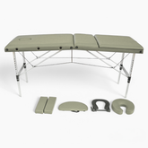 Masa de masaj, cadru aluminiu, 3 sectiuni, Crem