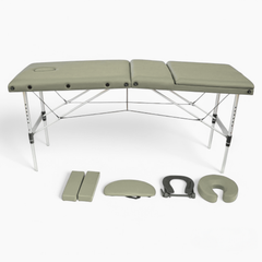 Masa de masaj, cadru aluminiu, 3 sectiuni, Crem