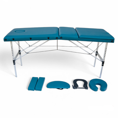 Masa de masaj, cadru aluminiu, 3 sectiuni, Verde