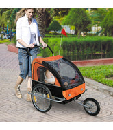 Remorca de bicicleta Homcom, portocaliu+negru, 5664-1098