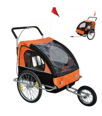 Remorca de bicicleta Homcom, portocaliu+negru, 5664-1098