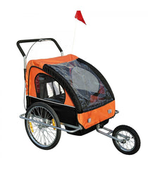 Remorca de bicicleta Homcom, portocaliu+negru, 5664-1098