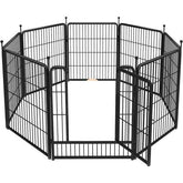 Tarc pentru caini, 8 elemente, 68 x 100 cm, metal, Negru, extra large 40