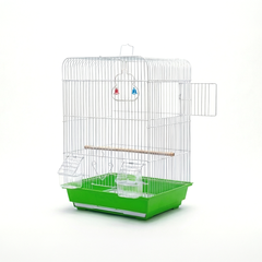 Colivie pentru păsări BA004 34x28x49 cm – Metal, Tavă detașabilă, Albastru/Verde