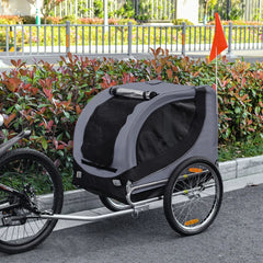 Remorca de bicicleta pentru transportat animale, marca PawHut, gri