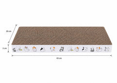 Suport pentru Ascuțit Gheare Pisici Drept din Carton Premium, 43 x 20 x 3 cm